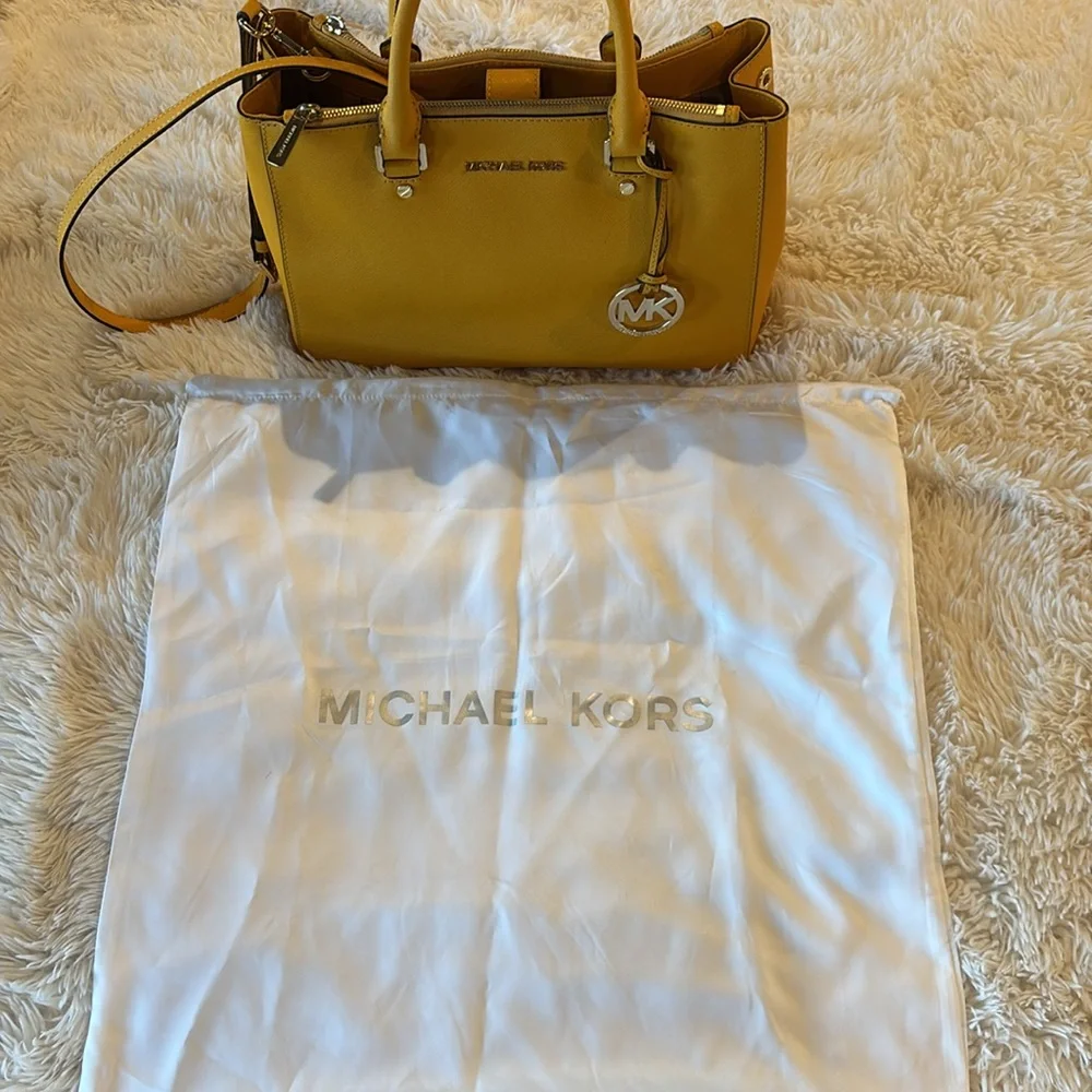 Michael Kors Yellow Satchel Bag - Picture 6 of 10